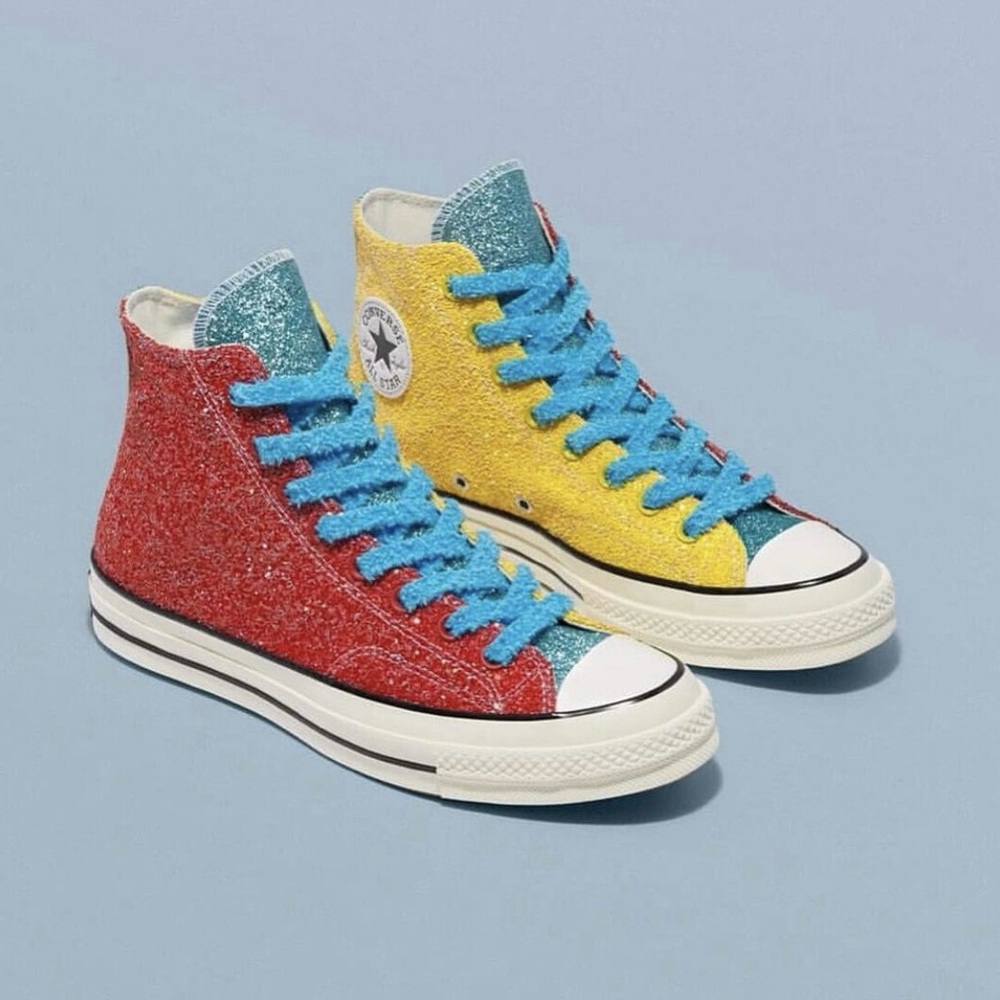 JW Anderson x Converse Multicolor Glitter High-Top Sneakers